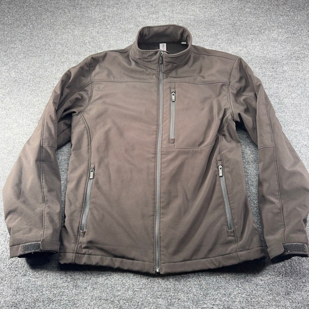 Weatherproof Mens Softshell Jacket Brown Full Zip Fleece Lined Outdoor Small